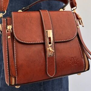 Small Brown Crossbody Bucket Bag